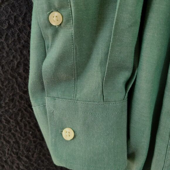 U.S. Polo Assn. Mens Button Up Shirt Green Size Medium Cotton Blend Long Sleeve - Picture 12 of 13